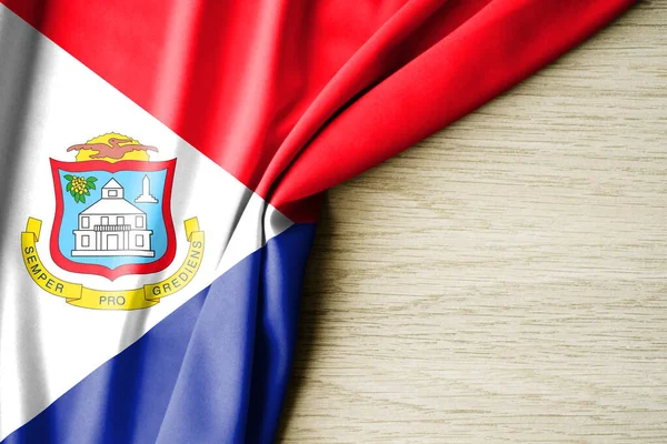 Flaga Sint Maarten Flaga Wzoru Tkaniny Sint Maarten Ilustracja Tylną — Zdjęcie stockowe