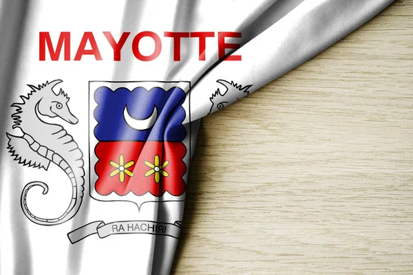 Bandera Mayotte Bandera Patrón Tela Mayotte Ilustración Con Espacio Para — Foto de Stock