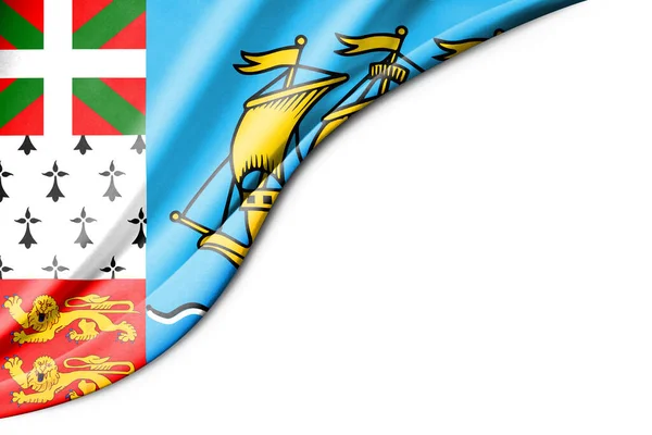 Bandera San Pedro Miquelón Ilustración Con Espacio Fondo Blanco Para — Foto de Stock