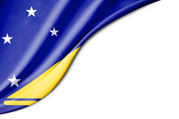Bandera Tokelau Ilustración Con Espacio Fondo Blanco Para Texto Vista — Foto de Stock