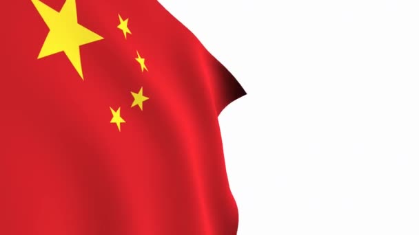 Kínai Zászló Videó Kína Zászló Lassú Mozgás Videó Fehér Háttérben — Stock videók