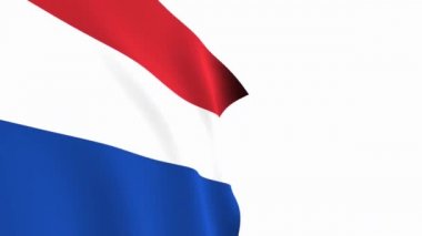 Hollanda bayrağı videosu. 3d Hollanda Bayrağı Yavaş Hareket videosu. Ulusal bayrak beyaz arka planda özgürce dalgalanıyor. Tam çözünürlüklü video. yakın çekim görünümü.