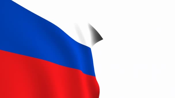 Russland Fahnenvideo Russland Flagge Slow Motion Video Die Nationalflagge Flattert — Stockvideo