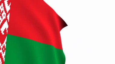 Belarus bayrak videosu. 3d Belarus Flag Slow Motion videosu. Ulusal bayrak beyaz arka planda özgürce dalgalanıyor. Tam çözünürlüklü video. yakın çekim görünümü.