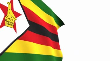 Zimbabwe bayrak videosu. 3d Zimbabwe Flag Slow Motion videosu. Ulusal bayrak beyaz arka planda özgürce dalgalanıyor. Tam çözünürlüklü video. yakın çekim görünümü.