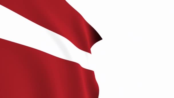 Lettlands Fahnenvideo Lettland Flagge Slow Motion Video Die Nationalflagge Flattert — Stockvideo