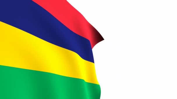 Vídeo Bandeira Maurícia Maurício Bandeira Slow Motion Vídeo Bandeira Nacional — Vídeo de Stock
