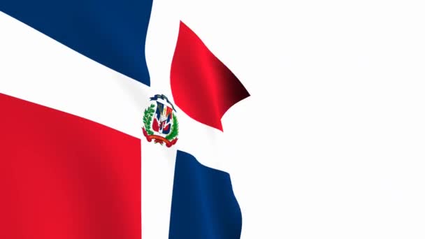 Dominikanska Republiken Flagga Video Dominikanska Republiken Flagga Slow Motion Video — Stockvideo