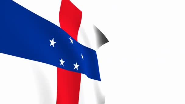Antilhas Holandesas Bandeira Vídeo Antilhas Holandesas Bandeira Slow Motion Vídeo — Vídeo de Stock