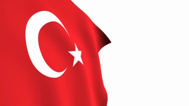 Bandera Turquía Bandera Turquía Vídeo Cámara Lenta Bandera Nacional Ondeando — Vídeo de stock