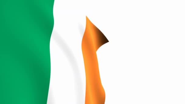 Irland Flagge Irland Flagge Slow Motion Video Die Nationalflagge Flattert — Stockvideo