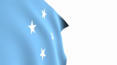 Mikronezya bayrağı videosu. 3d Micronesia Flag Slow Motion videosu. Ulusal bayrak beyaz arka planda özgürce dalgalanıyor. Tam çözünürlüklü video. yakın çekim görünümü.