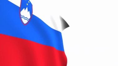 Slovenya bayrağı videosu. 3d Slovenya Bayrağı Yavaş Hareket videosu. Ulusal bayrak beyaz arka planda özgürce dalgalanıyor. Tam çözünürlüklü video. yakın çekim görünümü.