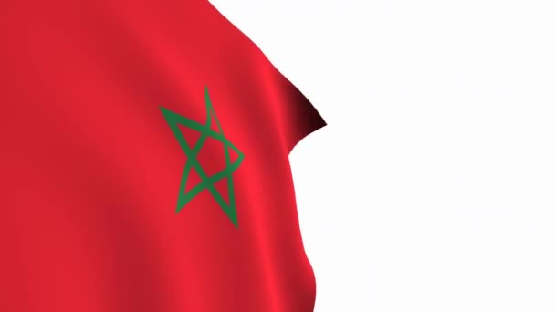 Marruecos Bandera Vídeo Marruecos Bandera Vídeo Cámara Lenta Bandera Nacional — Vídeos de Stock