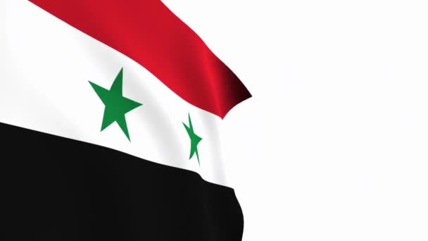 Syrien Fahnenvideo Syrien Flagge Slow Motion Video Die Nationalflagge Flattert — Stockvideo