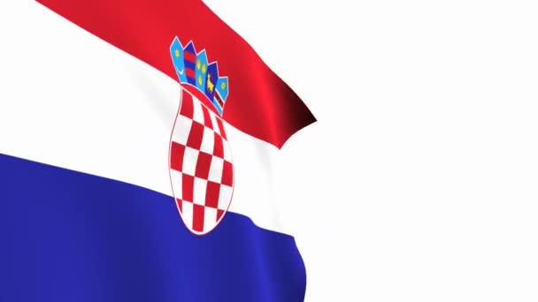 Kroatien Fahnenvideo Kroatien Flagge Slow Motion Video Die Nationalflagge Flattert — Stockvideo