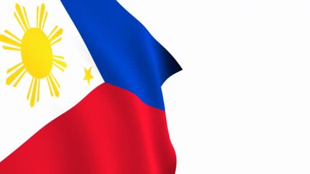 Filippinerna Flagga Video Filippinerna Flagga Slow Motion Video Den Nationella — Stockvideo