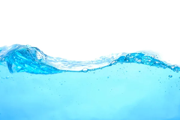 The surface of the water. White background. Movement. Close-up view.