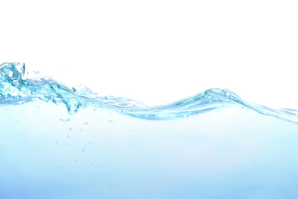 The surface of the water. White background. Movement. Close-up view.