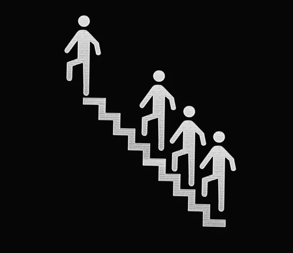 Πάνω Σύμβολο Λογικά Περπατώντας Στις Σκάλες Σύμβολο Καριέρας Επίπεδο Σχέδιο — Φωτογραφία Αρχείου