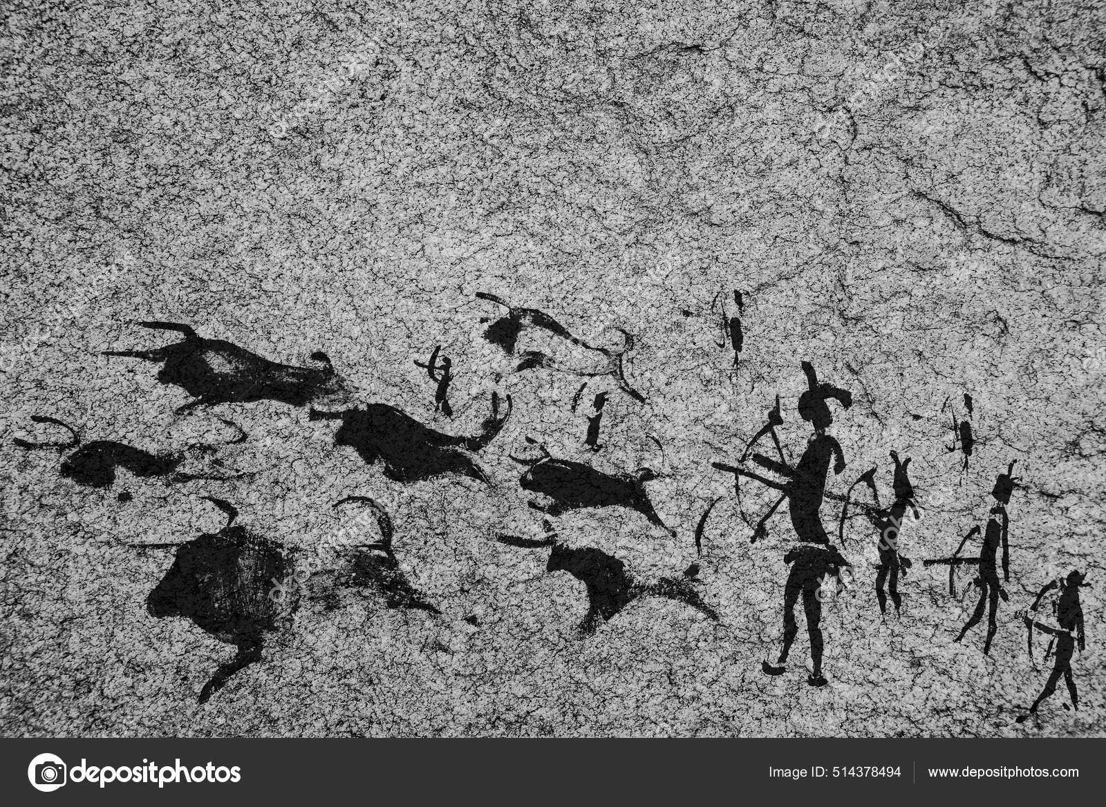 Cueva Pintura Piedra Edad Roca Dibujos Cuevas Personas Animales