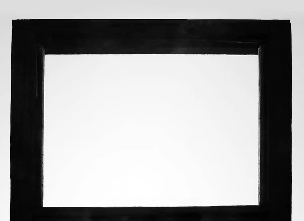 Ξύλινο Πλαίσιο Απομονωμένο Λευκό — Φωτογραφία Αρχείου