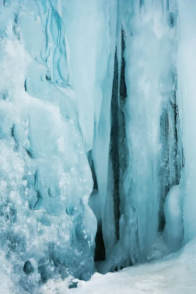 Zmrzlý Vodopád Ledem Zimě Zimní Pozadí — Stock fotografie