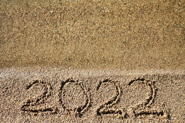 2022 Nuovo Concetto Anno Vista Dall Alto 2022 Numeri Scritti — Foto Stock