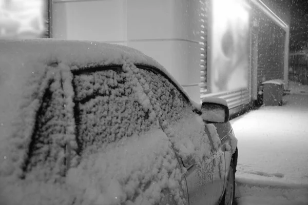 Зимове Заморожене Вікно Автомобіля Текстура Замороженого Крижаного Скляного Фону — стокове фото