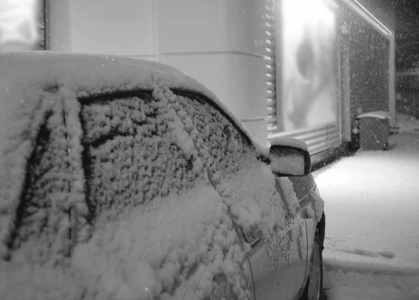 Зимове Заморожене Вікно Автомобіля Текстура Замороженого Крижаного Скляного Фону — стокове фото
