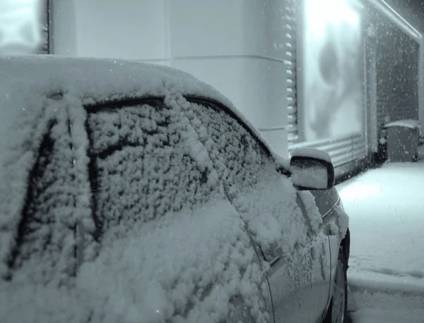 Kış Donmuş Araba Penceresi Desen Dondurucu Buzlu Cam Arka Plan — Stok fotoğraf