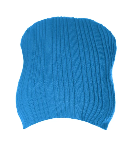 Zimní Pletená Čepice Izolovaná Bílém Pozadí Unisex Beanie Přes Bílé — Stock fotografie