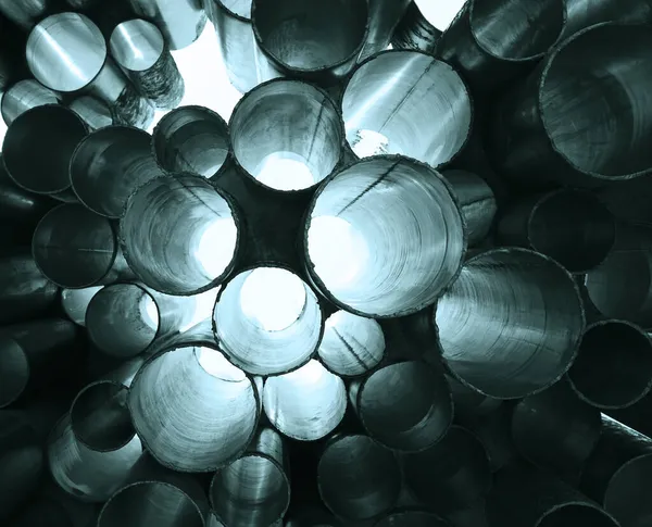 Маленькі Металеві Трубки Світло Позаду Багато Металевих Труб Дрібного Діаметру — стокове фото