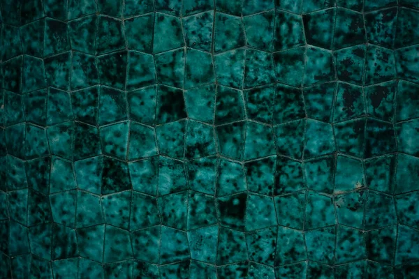 Niebieski Lub Zielony Tekstura Ścienna Glazurowanymi Płytkami Ceramicznymi Stary Czarny — Zdjęcie stockowe