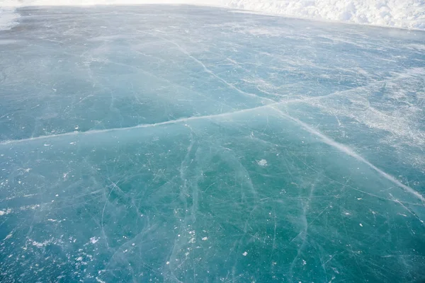 Ijsbaan Achtergrond Textuur Van Ijsbaan Bovenaanzicht Sporen Van Schaatsen Het — Stockfoto