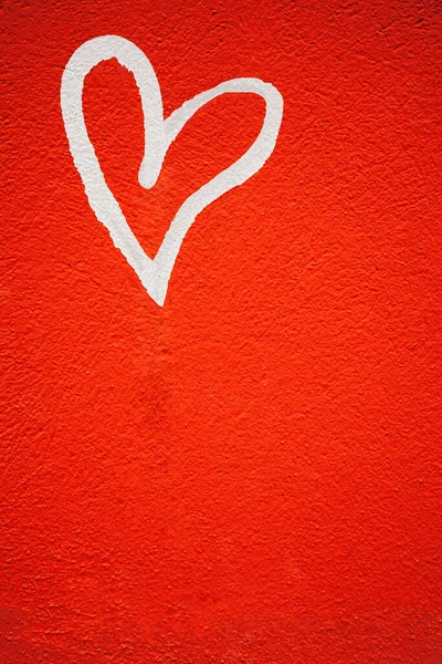 white heart painted on wall background. 14th february sign, symbol. Happy Valentines day.
