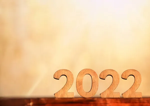 2022年の新年は壁の背景に隔離され — ストック写真