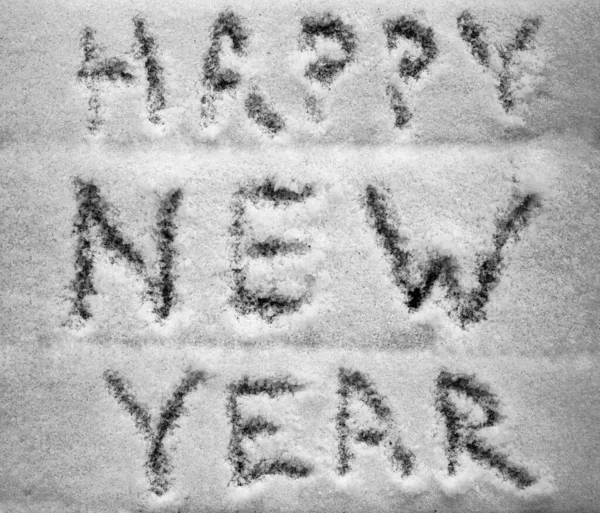 Καλή 2022 Πρωτοχρονιάτικες Ευχές Γραμμένες Στο Φόντο Του Χιονιού Ζωγραφίζοντας — Φωτογραφία Αρχείου