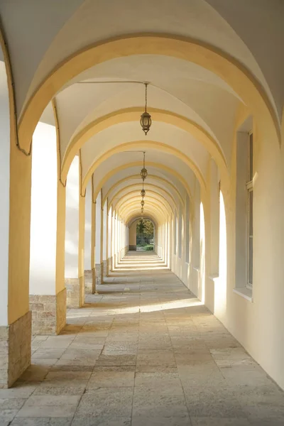 Ouderwetse Galerie Sint Petersburg Perspectief Galerij Met Veel Bogen Arched — Stockfoto