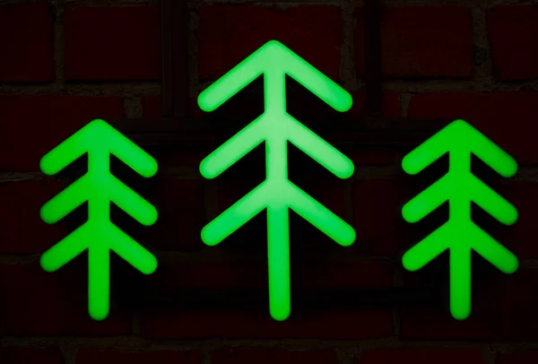 Znamení Neonové Jedle Design Reklamy Vánoční Večírek — Stock fotografie
