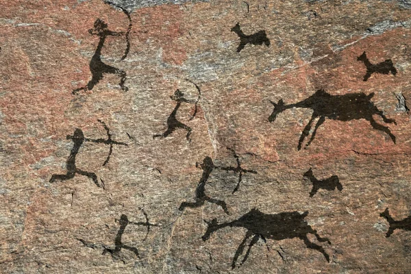 薩摩岩画 サツクンダはボパールからわずか24Km 5000年前の岩の芸術があります 世界遺産に登録されているボパールの東側にあるBhim Baithikaの遺跡 — ストック写真