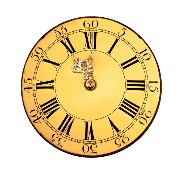 Relógio Ouro Antigo Com Capa Padrão Mostrador Relógio Com Mãos — Fotografia de Stock