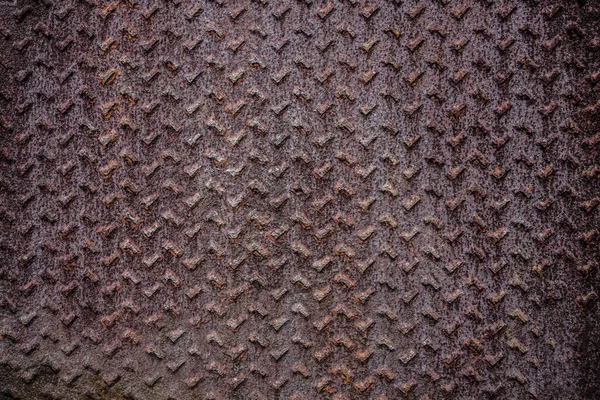 Antigua Textura Placa Diamante Acero Inconsútil Fondo Textura Marrón Oxidada — Foto de Stock