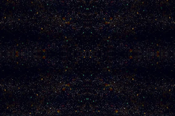 Kleurrijke Glinsterende Magische Stof Zwarte Achtergrond Deeltjes Een Donkere Achtergrond — Stockfoto