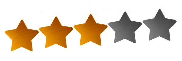 Três Estrelas Douradas Ícone Cliente Para Revisão Classificação Produto Estrelas — Fotografia de Stock