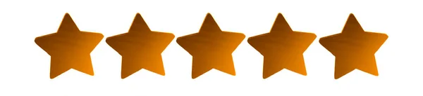 Cinco Estrellas Oro Icono Del Cliente Para Evaluación Calificación Del — Foto de Stock