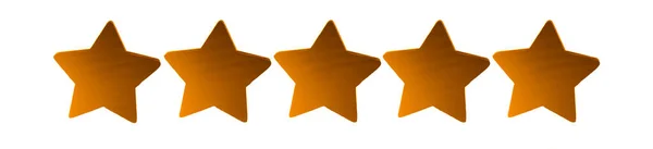 Cinq Étoiles Icône Client Pour Examen Note Produit Étoiles Dorées — Photo