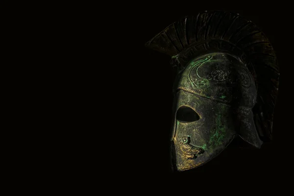 Roman Helmet Isolated Black Background — Stok fotoğraf