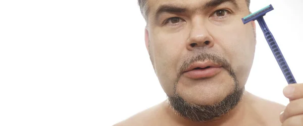 Sağlık Güzelliği Cilt Bakımı Konsepti Erkek Yüzünü Kapat Tek Kullanımlık — Stok fotoğraf