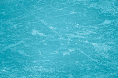 Doğal buz pateni pistindeki buz dokusunu kapatın. buz pateni çizikleri, yakın görünüm